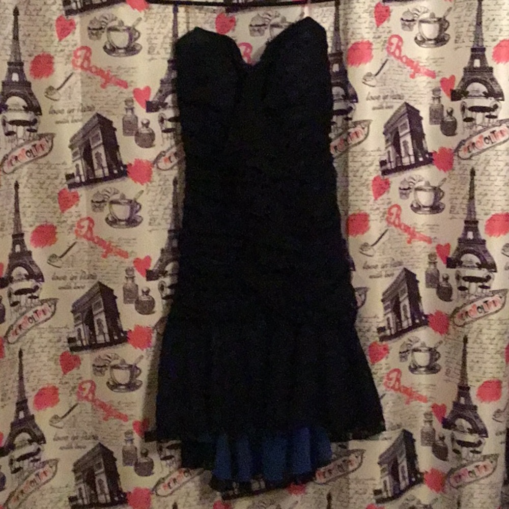 Blue and black dress